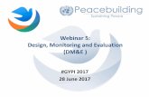 Webinar 5: Design, Monitoring and Evaluation (DM&E )...Project-level DM&E •Outputs are the tangible deliverables/immediate results of an activity that contribute to the achievement