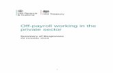 Off-payroll working in the private sector - summary of ... · of the private sector and help them prepare to implement the changes, building on the experiences of public sector reform.