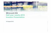 Wirecard AG Half year results 2015 1. Kennzahlen ...ir.wirecard.com/download/companies/wirecard/Presentations/WDIInv… · Worldwide E-Commerce for 2015 and 2016 expected to grow