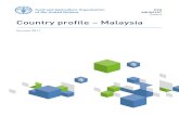 Country profile Malaysia · 2018. 9. 19. · Recommended citation: FAO. 2011. AQUASTAT Country Profile – Malaysia. Food and Agriculture Organization of the United Nations (FAO).