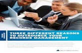 THREE DIFFERENT REASONS MANAGEMENTRECORDS TO OUTSOURCE … Reasons to... · not necessarily the best route to take. Making use of an outsourced records management provider makes sense