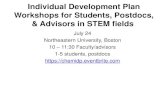 Individual Development Plan Workshops for Students ... · experiments or career development. The PI consistently reviews/checks ... • Work to empower voices from your entire team.