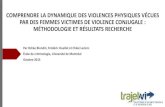 COMPRENDRE LA DYNAMIQUE DES VIOLENCES ......Objectif principal de recherche : comprendre les trajectoires de femmes victimes de violence conjugale Vérifier lexistencede différentes