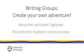 Writing Groups: Create your own adventure!€¦ · •Writing group benefits/challenges •Writing group logistics (purpose, schedule, location, itinerary, …) •On-campus resources