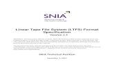 Linear Tape File System (LTFS) Format Specification...2017/12/01  · Linear Tape File System (LTFS) Format Specification Version 2.4 ABSTRACT: This document defines a Linear Tape