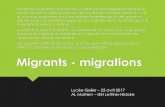 Migrants - migrations...Histoire des arts dont cinéma, photo, street art… EMC - EMI Histoire Littérature de la migration Banski Les topoï de l’étranger, du déracinement, du