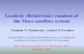 Geodetic (Relativistic) rotation of the Mars satellites system · Table 1a. The secular terms of geodetic rotation of some planets of Solar system and the Moon (Pashkevich and Vershkov,