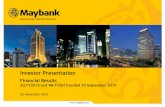 Investor Presentation€¦ · Investor Presentation Financial Results 3Q FY2015 and 9M FY2015 ended 30 September 2015 26 November 2015 Humanising Financial Services . 1 Table of Contents