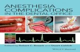 Anesthesia complications in the dental ofﬁce · Anesthesia complications in the dental ofﬁce Editors: Robert C. Bosack, DDS ClinicalAssistantProfessor CollegeofDentistry ... Anesthesia,Dental–adverseeffects.2.