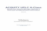 ACQUITY UPLC H-Class - Conquer Scientific · purge solvent. • An automatic, programmable, seal wash. The pump's Wash Plungers function prevents the build-up of precipitates on the