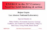 ENERGY in the 21st Century: Need for bold thinking & actionrajan/energy_RG_06.pdf · rg@lanl.gov.  Energy. Lighting up darkness