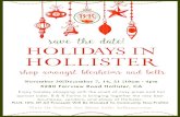 HOLIDAYS IN HOLLISTER · HOLLISTER shop amongst blenheims and bells November 30|December 7, 14, 21 |10am - 4pm 5280 Fairview Road Hollister, CA Enjoy holiday shopping with the smell