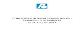 CONDENSED INTERIM CONSOLIDATED FINANCIAL … · 6/30/2014  · 6 5. Notes to the condensed interim consolidated financial statements BONGRAIN SA is a Société Anonyme à Conseil