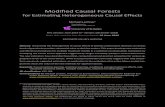Modified Causal Forests · modifying the Causal Forest approach suggested by Wager and Athey (2018) in several dimensions. The new estimators have desirable theoretical, computational