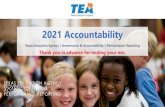 Accountability Policy 2021 Accountability · Remain focused on 2021 accountability, as COVID-19 will impact all three accountability domains. Develop ideas for addressing incomplete