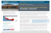 High Performance Builder Spotlight: Artistic Homes · 2016. 9. 20. · • Solar thermal hot water heating typically be about 2,700 cfm, according to Wade, who said Artistic’s goal