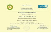 img0cf.b8cdn.com€¦ · Certificate of Attendance This is to certify that ABDULLAH YARUB ALBILALI attended the training workshop entitled "CATIA Vs R20 - Part design - Level 1" February