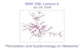 “Percolation and Epidemiology on Networks”mae.engr.ucdavis.edu/dsouza/Classes/MAE298-W08/... · Percolation/epidemic threshold on power law random graphs [ Callaway, Newman, Strogatz