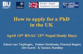 PowerPoint Presentationeprints.bournemouth.ac.uk/28860/2/PhD application BNAC... · 2017. 4. 18. · Choosing a PhD project: Establish which topic you are interested in ' Find out