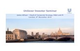 Unilever Investor Seminar · Welcome to London ! Paris - November 2012 London - Dec 2013 . SAFE HARBOUR STATEMENT This announcement may contain forward-looking statements, including