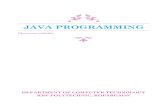 Java programmingIntroduction to Java 1.1 Introduction Object-Oriented Programming supports all features of normal programming languages. In addition, it support some important concepts
