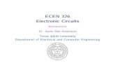 ECEN 326 Electronic Circuits - Computer Engineeringspalermo/ecen326/intro326.pdf · Two-Port Modeling of Ampliﬁers Multistage vi vo v1 v2 v3 vN-1 #1 #2 #3 #N v1 isc2 R n2 #N #N