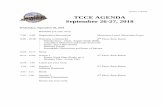 TCCE AGENDA September 26-27, 2018 · 9/18/2018  · • TMR Discussion – Sara Jarvis (AK) 3:00 - 3:15 Break Mezzanine Level, Mezzanine Foyer 3:15 - 4:45 Session Three – Agency