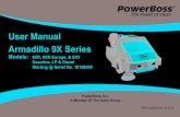 User Manual Armadillo 9X Series - sweeperland.com€¦ · Page 4 Armadillo 9X Series PB# 4100033 Rev.B 10/10 This is the User Manual for the PowerBoss Armadillo SW/9X Series Sweeper.