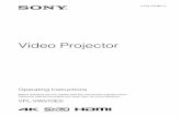 Video Projector - pro.sony€¦ · parallel to the screen. Top view 2 Project an image on the screen and adjust the picture so that it fits the screen (page 7). When using a screen