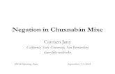 Negation in Chuxnabán Mixe - Sciencesconf.org · Introduction: Language data Data for this paper • Personal field work in 2008 and 2011 in the village, including the transcription