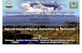 International Conference on Promoting Weather and Climate ... · PDF file Consensus Seasonal Weather Forecast and Advisory for farmers and livestock ... 2013: WMO/TMA project 2010-2013