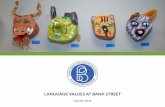 LANGUAGE VALUES AT BANK STREET...“Language Values at Bank Street” is designed to be used as a tool and to provide useful information on our daily interactions with both adults