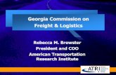 Georgia Commission on Freight & Logistics · 2019. 10. 17. · ATRI Trucking industry’s not-for-profit research organization Safety Mobility Economic Analysis Technology Environment