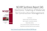 NCHRP Synthesis Report 545 Electronic Ticketing of ......NCHRP Synthesis Report 545 Electronic Ticketing of Materials for Construction Management Contributors: Gabriel B. Dadi, University