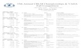 35th Annual CBLM Championships & VADA Fall Competition · 2019. 10. 6. · 35th Annual CBLM Championships & VADA Fall Competition USEF Number: 253401 USDF Number: 253401 Ride Times