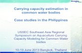 Carrying capacity estimation in shared water bodies. Carrying capacity case... · Carrying capacity estimation in common water bodies Case studies in the Philippines USSEC Southeast