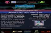 Israeli-Palestinian Memorial Day Ceremony Me… · Memorial Day Ceremony On Israeli Memorial Day, communities across the U.S. will gather to share in the annual Israeli-Palestinian