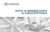 & SUBSCRIPTIONS 2020 iA MEMBERSHIPS · Gain thought-leadership exposure via our "Think Differently" article series. WHO IS IT FOR? WHAT DO MEMBERS DO? Product, tech, strategy, analytics