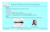A Brief History of Particle Physicstheory.tifr.res.in/~amol/particle/history.pdf · A Brief History of Particle Physics Slide 3 of 13 Pions and Muons 1935 Yukawa's meson hypothesis