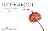 UK Giving 2011 - Charities Aid Foundation · 2 UK Giving 2011: An overview of charitable giving in the UK, 2010/11 Foreword 3 Key findings 4 1 What proportion of people give money