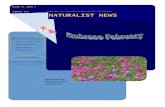 VOLUME 16, ISSUE 2 FEBRUARY 2015 NATURALIST NEWS · Recap January meeting 5 Keeping up 7 Staying involved 8 Features 10 Opportunities 14 Naturalist News helpers 18 Field Notes in