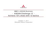 - ASEAN Challenge 12 - Achieve 12% share with 12 tactics€¦ · 13/10/2011  · MMC’s ASEAN Business: “ASEAN Challenge 12” Contents: 1. Emerging markets 2. Growth strategy