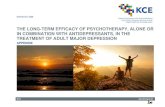 The long-term efficacy of psychotherapy, alone or in ... · External experts: Kurt Audenaert (Universiteit Gent), Tom Declercq (Universiteit Gent), Jan Saevels (Association Pharmaceutique