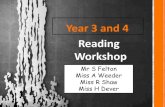 Year 3 and 4 Reading Workshop - St Paschal Baylon · 2017. 7. 12. · Reading Workshop Mr S Felton Miss A Weeder Miss R Shaw Miss H Dever . THE PROCESS OF READING Introducing . Reading