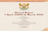 Annual Report 2000/2001...Audit reports, financial statements and other financial information 73 (See contents on page 73) Department of Labour Annual Report 2000/2001 vi Part 1 General
