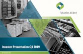 Investor Presentation Q3 2019 - Schoeller Allibertir.schoellerallibert.com/_files/Schoeller-Packaging... · 2019. 11. 25. · New product development –The Big 3 6 • Big 3 sales