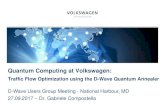 Quantum Computing at Volkswagen€¦ · + 2 Q. 12. Q. 13) Additional constraints. K * (Q. 11 + Q. 12 + Q. 13 - 1) 2. K * (Q. 21 + Q. 22 + Q. 23 - 1) 2. Matrix formulation 27.09.2017