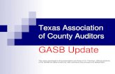 Texas Association of County Auditors · Statement 51—Intangible Assets Statement 53—Derivative Instruments Statement 57—OPEB Measurements, except paragraph 8 Statement 58—Chapter