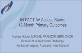 IN.PACT AV Access Study: 12-Month Primary …...IN.PACT AV Access IDE Study Design • Prospective, global, multicenter, 1:1 randomized, single-blinded study • 330 patients • Follow-up