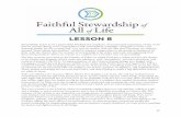 08Lesson 8 Stewardship CompleteREV · 2016. 3. 30. · 60– Participant’s Guide Lesson 8: STEWARDSHIP The Essential Tenets Going back to the lesson on Election, we were reminded